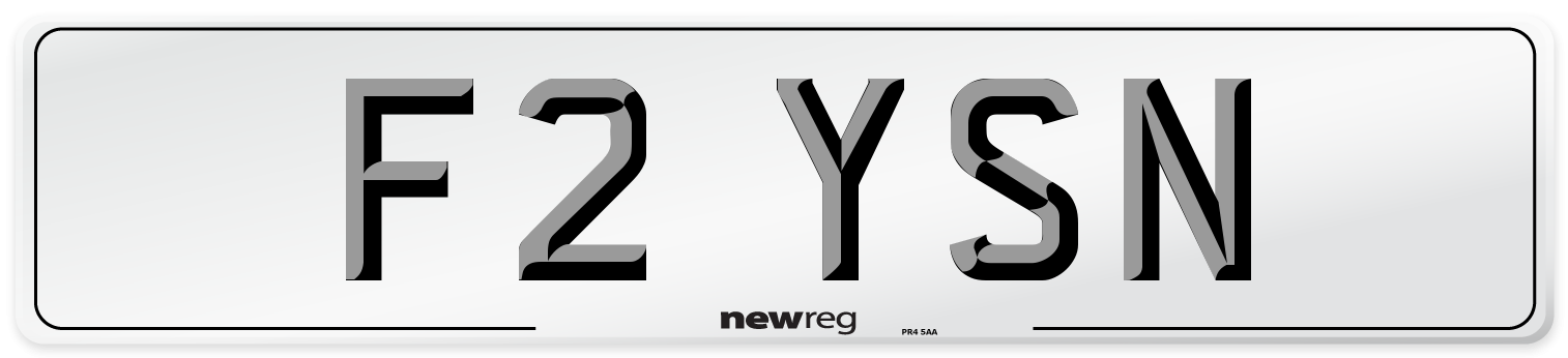 F2 YSN Number Plate from New Reg